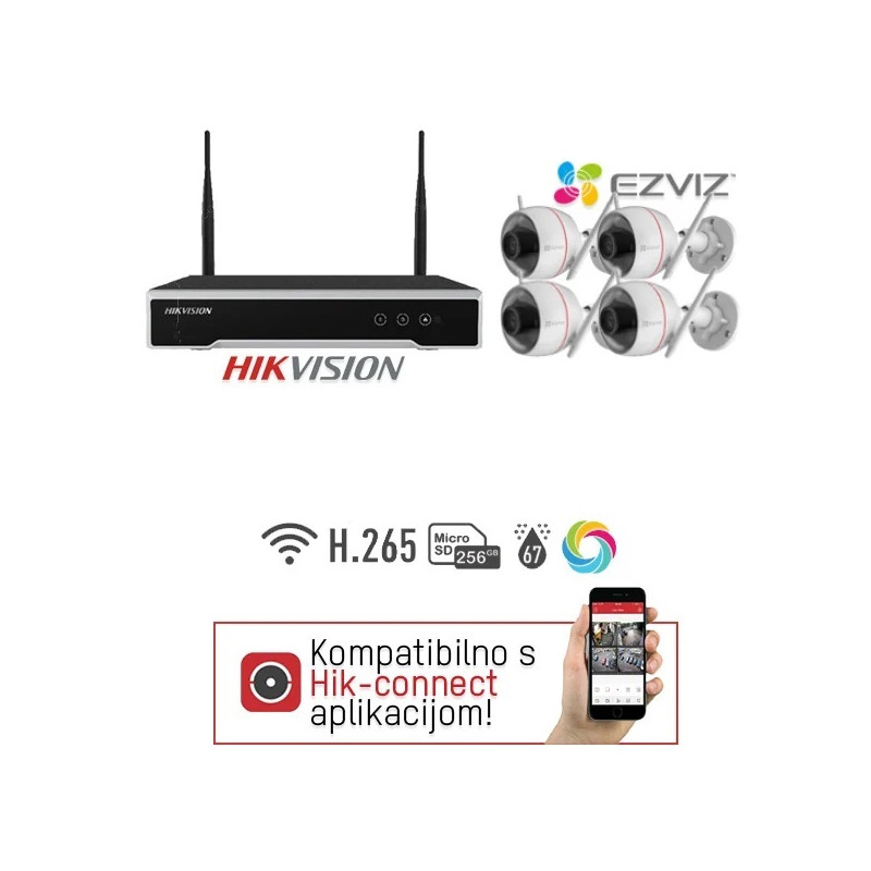 Video komplet 4MP 4 kamere Ezviz WiFi ColorVu