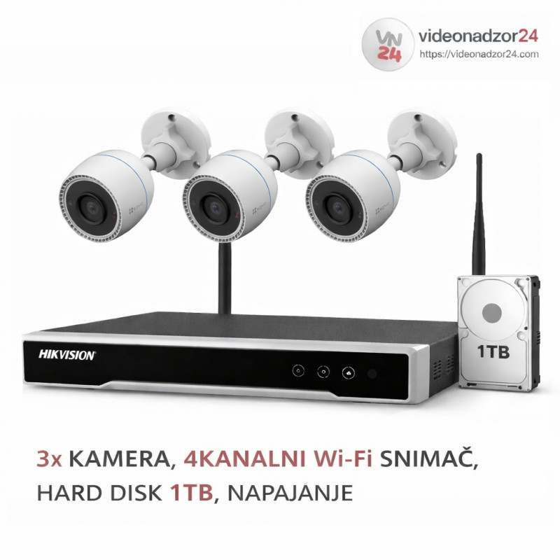 WIFI Video komplet 2MP 3 kamere Ezviz WiFi