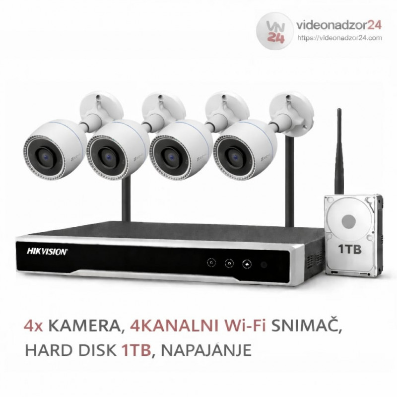 WIFI Video komplet 2MP 4 kamere Ezviz WiFi