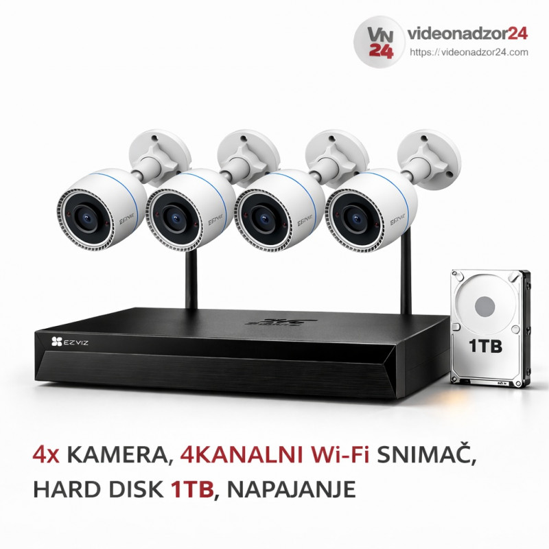 Video komplet 2MP 4 kamere Ezviz NVR WiFi