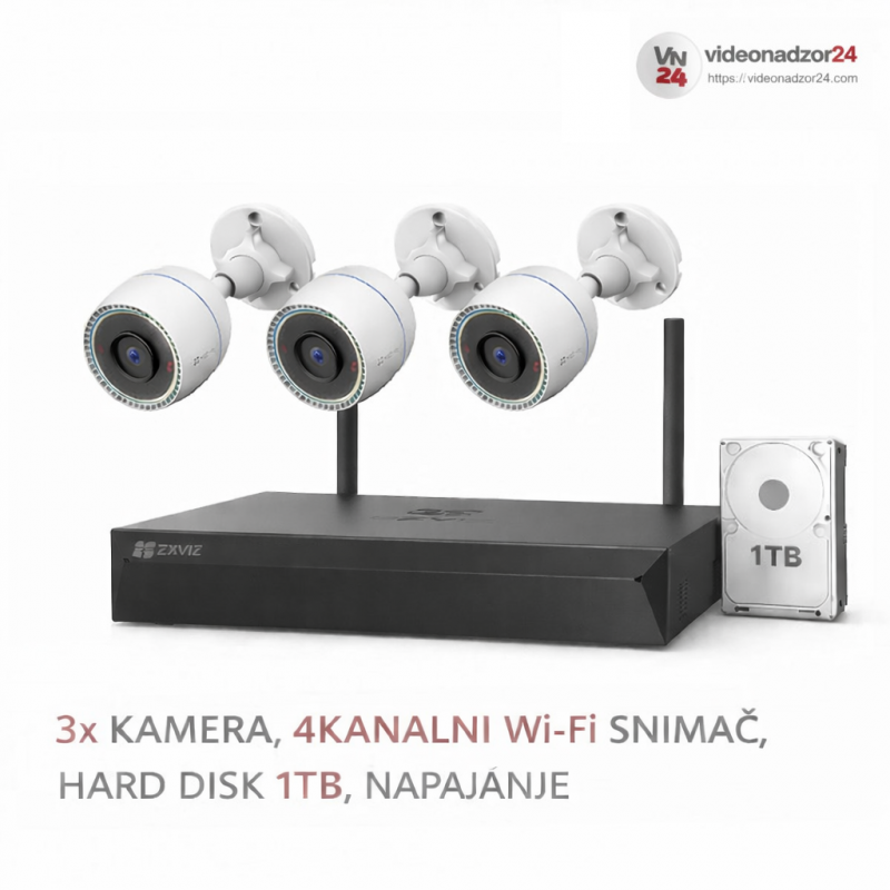 Video komplet 2MP 3 kamere Ezviz WiFi