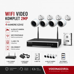 WIFI Video komplet 2MP 4 kamere Ezviz WiFi