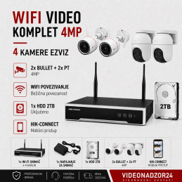 Video komplet 4 kamere Ezviz WiFi ColorVu/PT