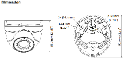 Kamera HDTVI DOME , 5MP, 3.6mm -0